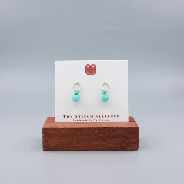 Amazonite Mini Dangle Earrings - Sterling Silver