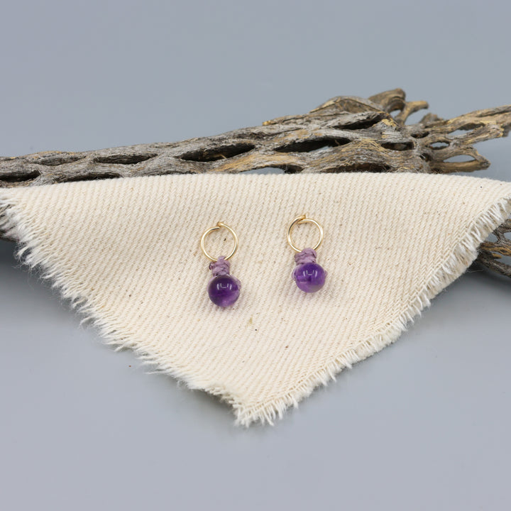 Amethyst Mini Dangle Earrings - Gold Fill