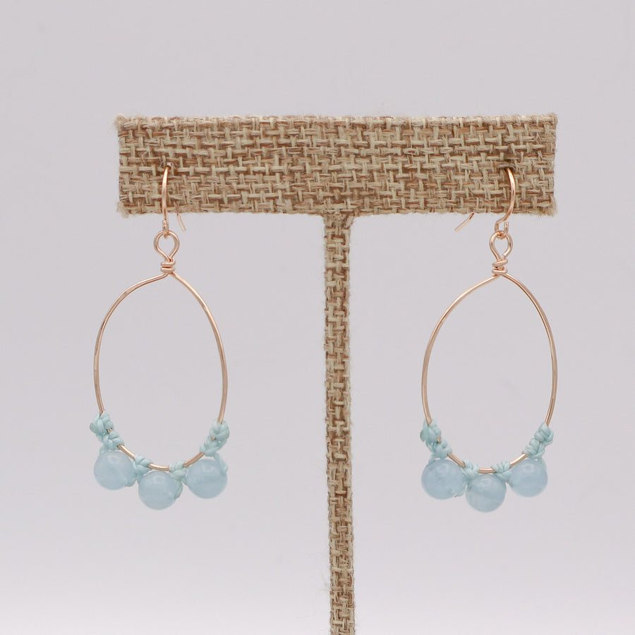 handmade aquamarine hoop earrings gold fill