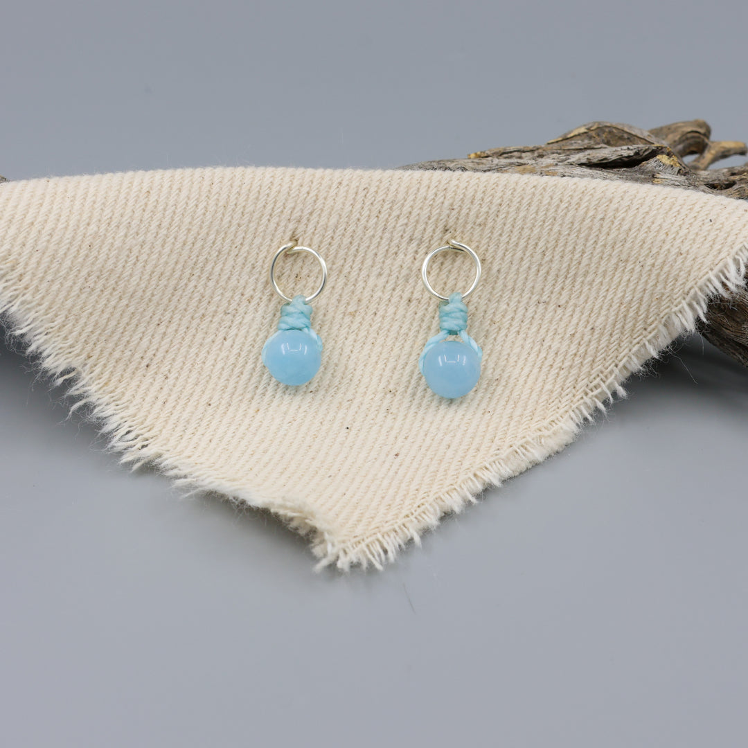 aquamarine sterling silver mini dangle earrings handmade usa