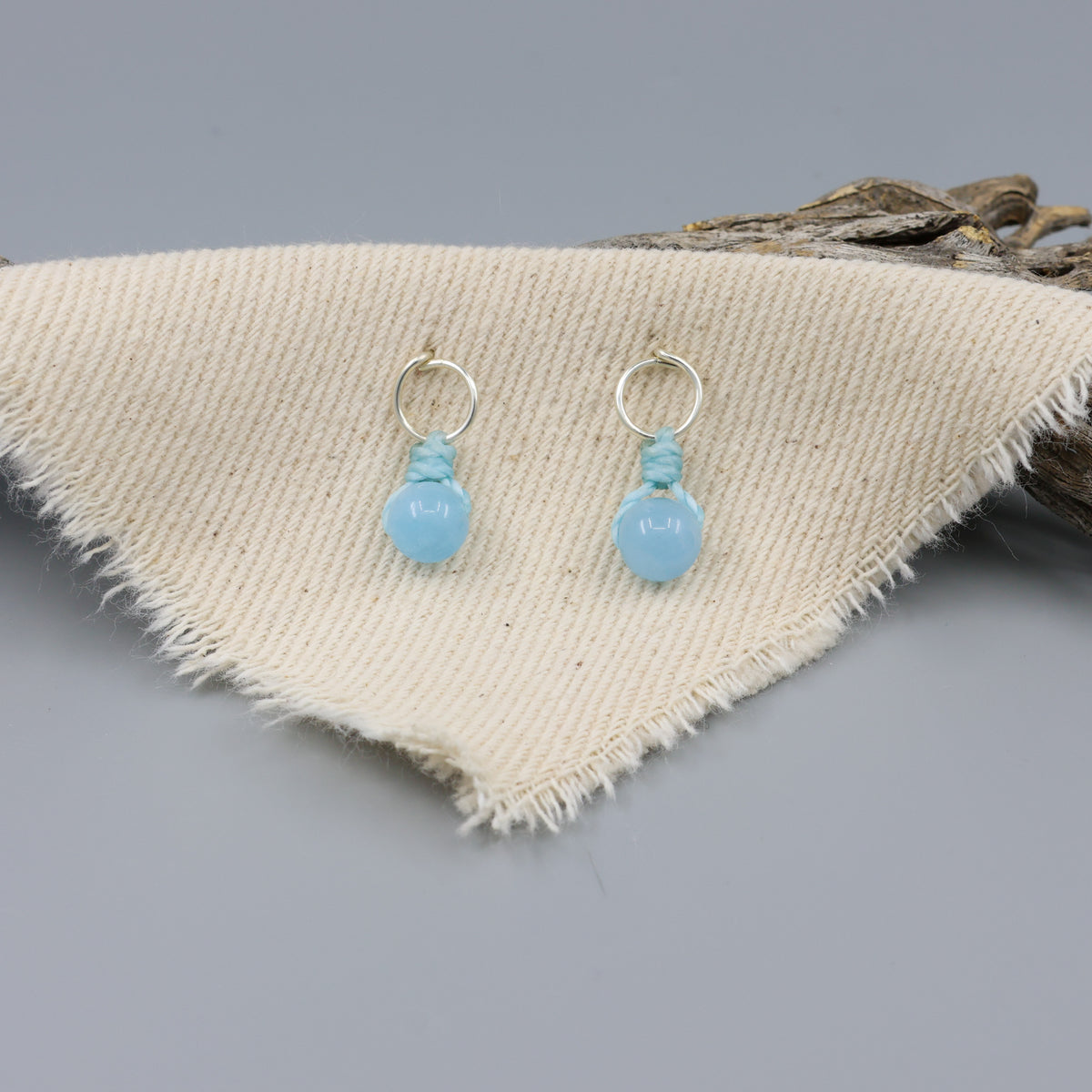 aquamarine sterling silver mini dangle earrings handmade usa