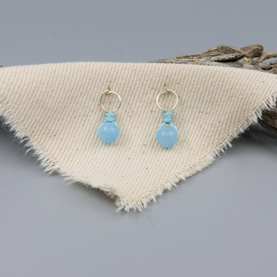 aquamarine sterling silver mini dangle earrings handmade usa