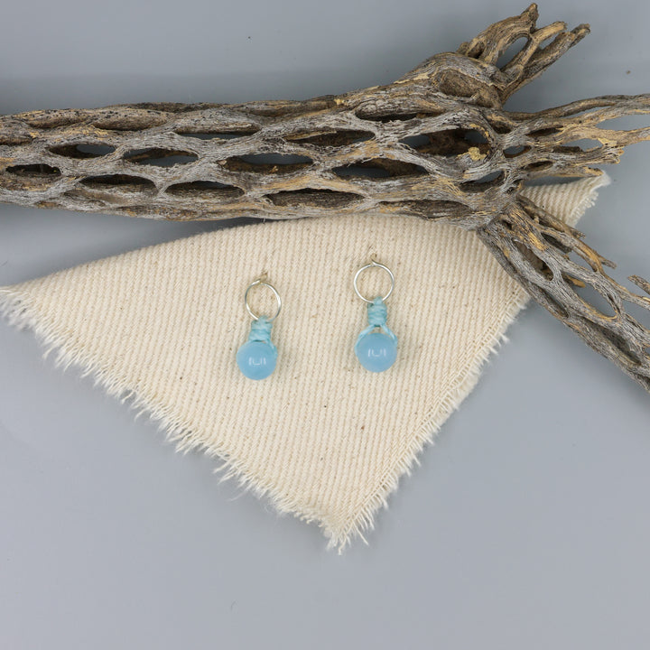 Aquamarine Mini Dangle Earrings - Sterling Silver