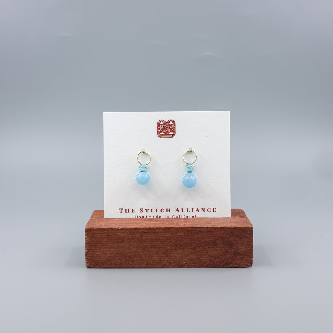 Aquamarine Mini Dangle Earrings - Sterling Silver