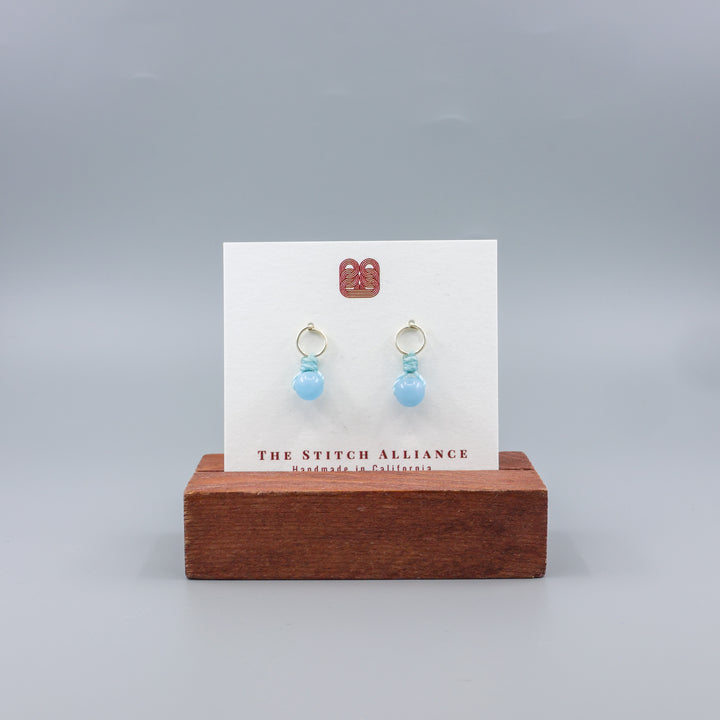 Aquamarine Mini Dangle Earrings - Sterling Silver
