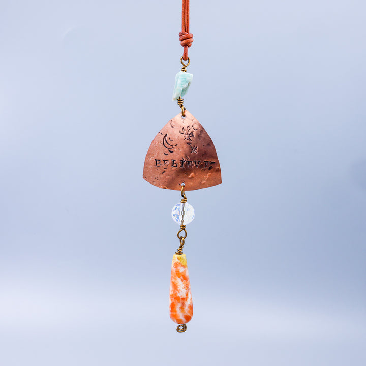 Believe Suncatcher, Copper, Sunstone, Amazonite