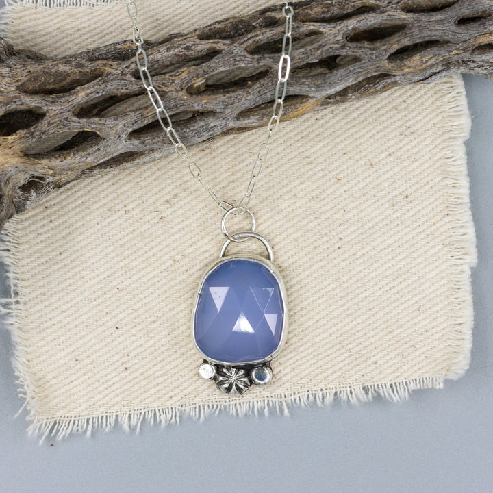 Blue Chalcedony Sterling Silver One of a Kind Necklace 185