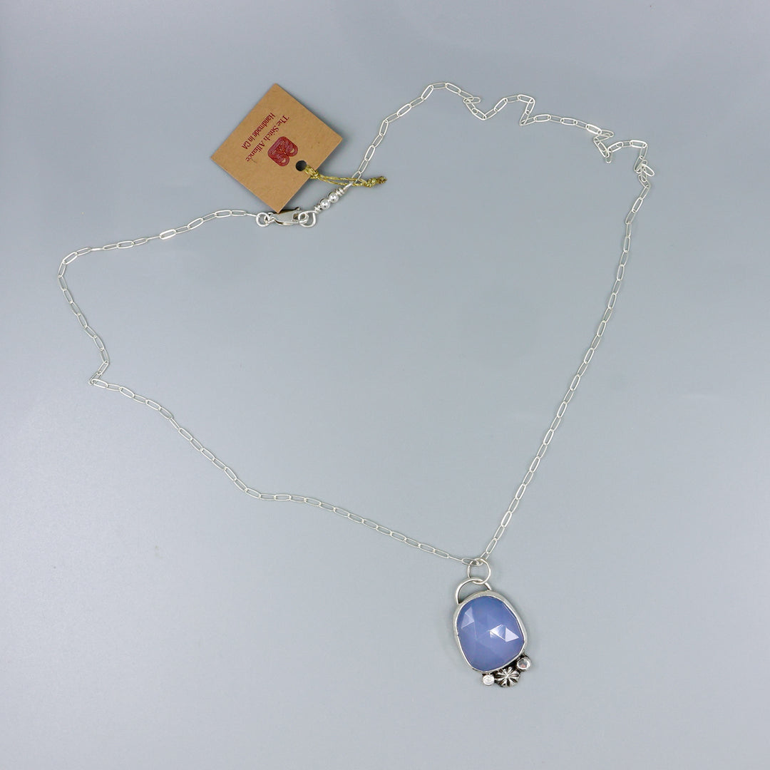 Blue Chalcedony Sterling Silver One of a Kind Necklace 185