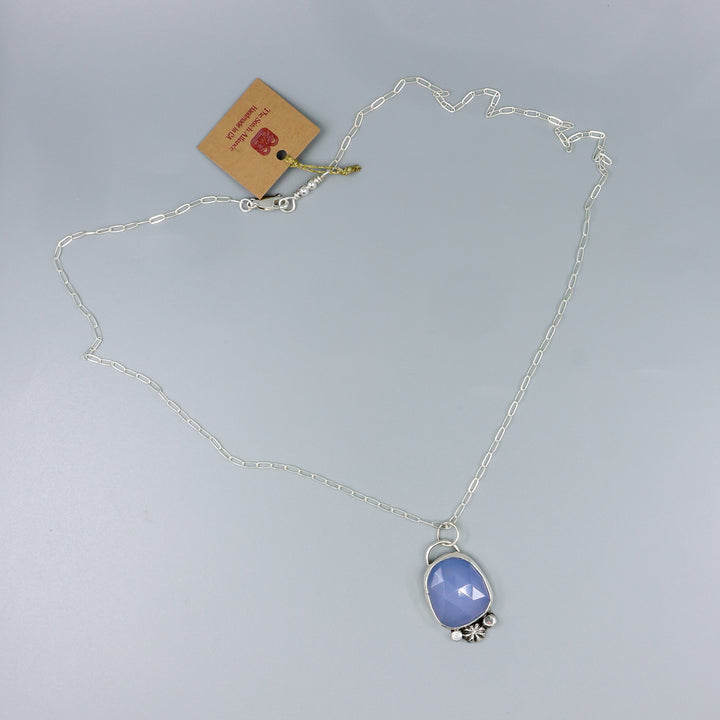 Blue Chalcedony Sterling Silver One of a Kind Necklace 185