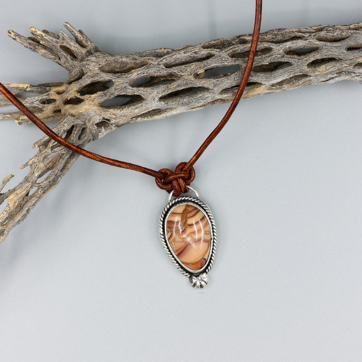 Rolling HIlls dolomite sterling silver one aof a kind necklace