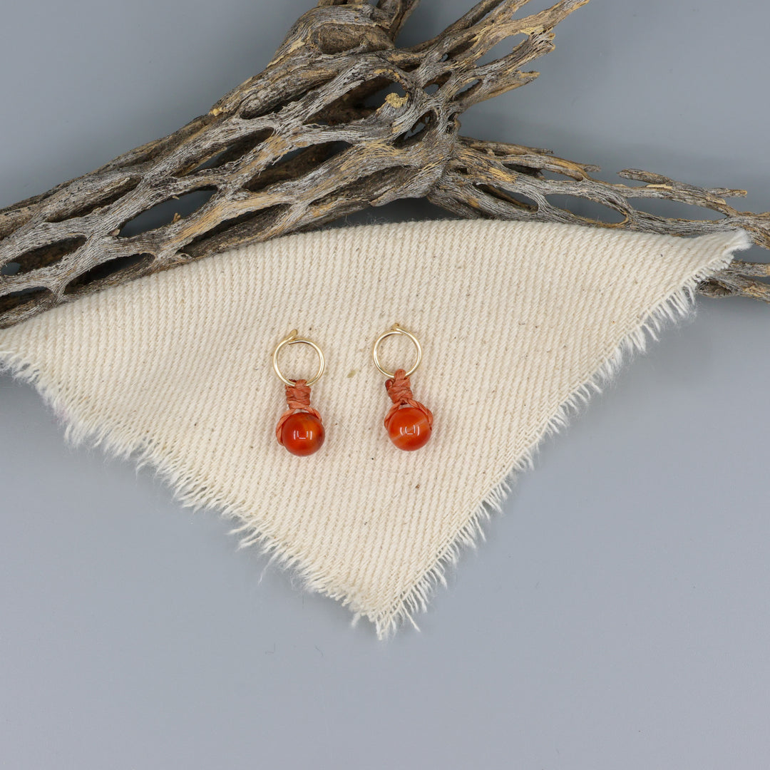 Carnelian Mini Dangle Earrings - Gold Fill