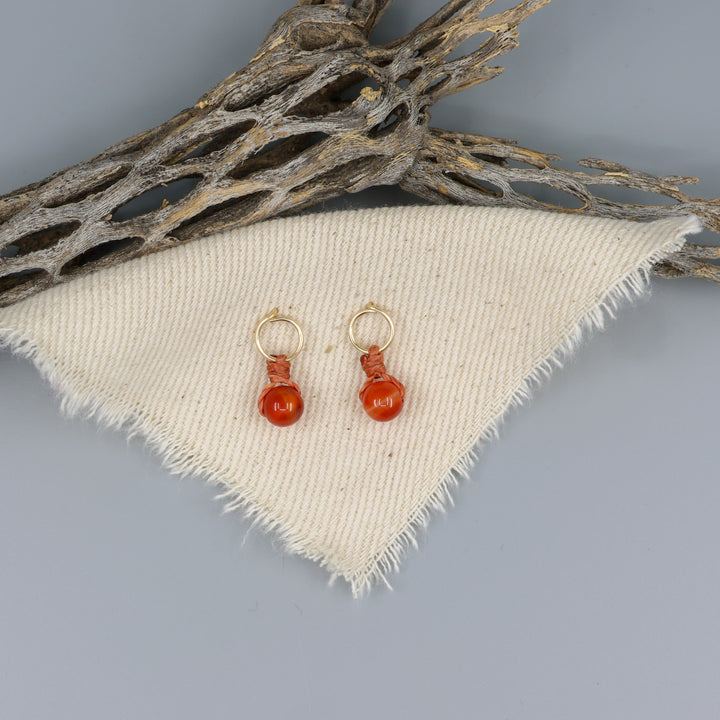 Carnelian Mini Dangle Earrings - Gold Fill