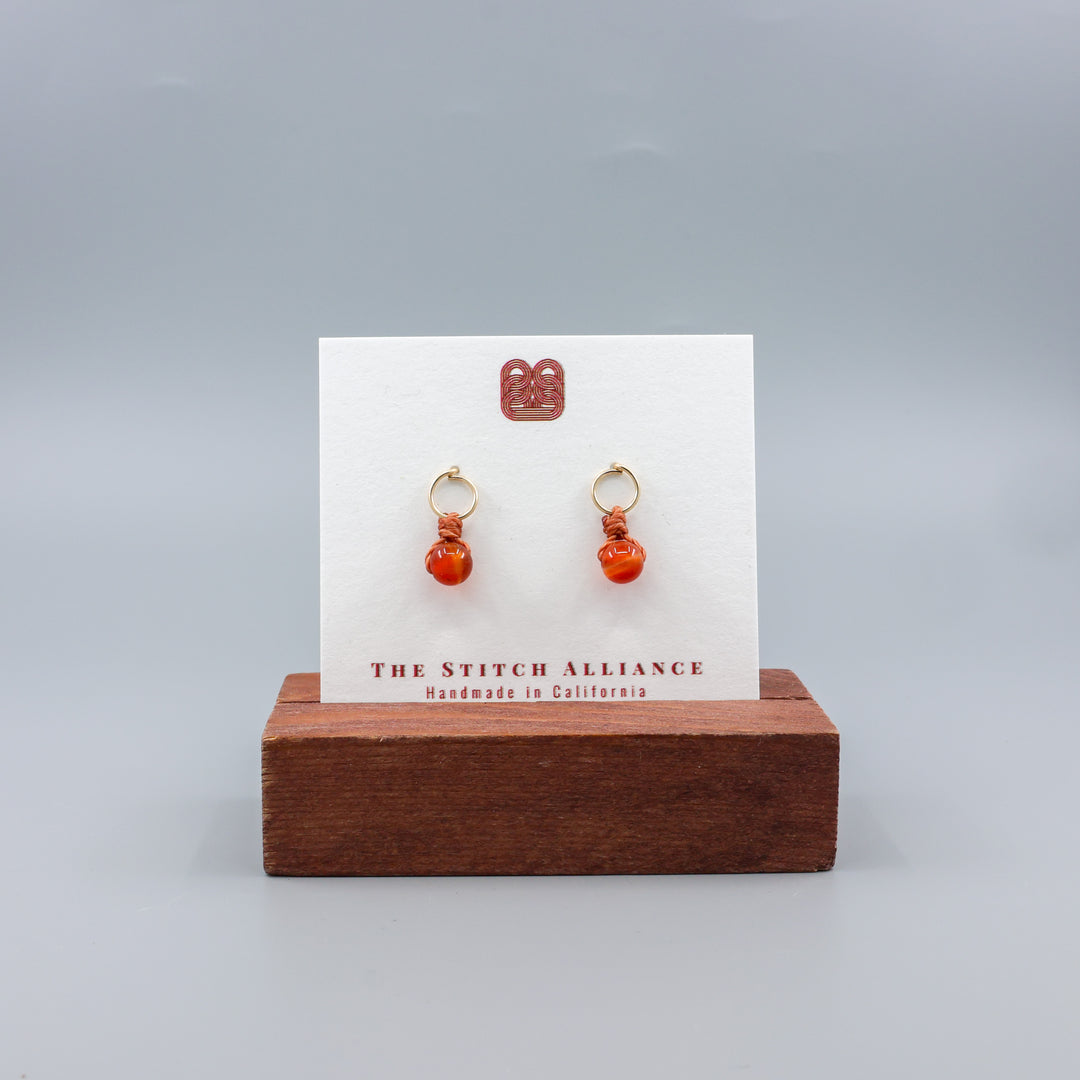 Carnelian Mini Dangle Earrings - Gold Fill