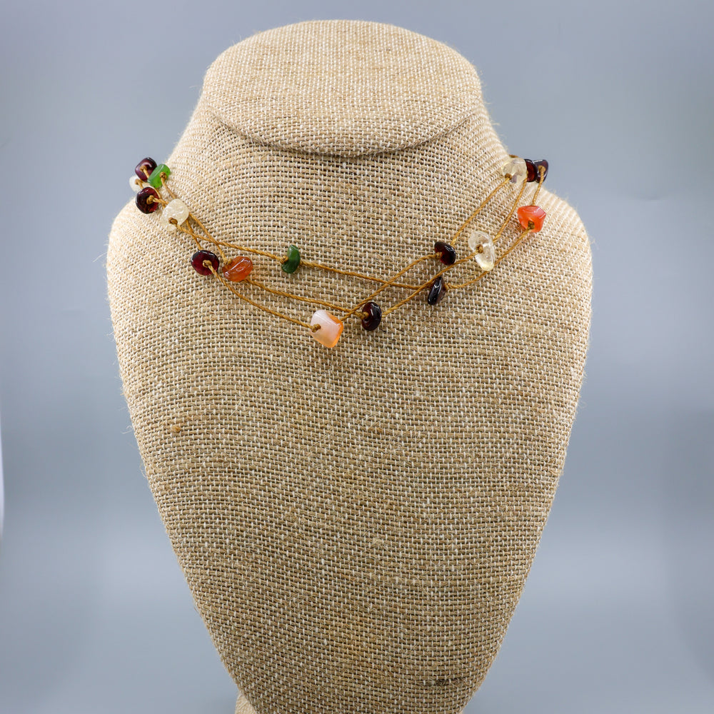 gemstone cord necklace