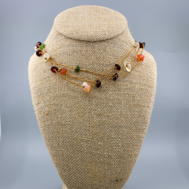 gemstone cord necklace