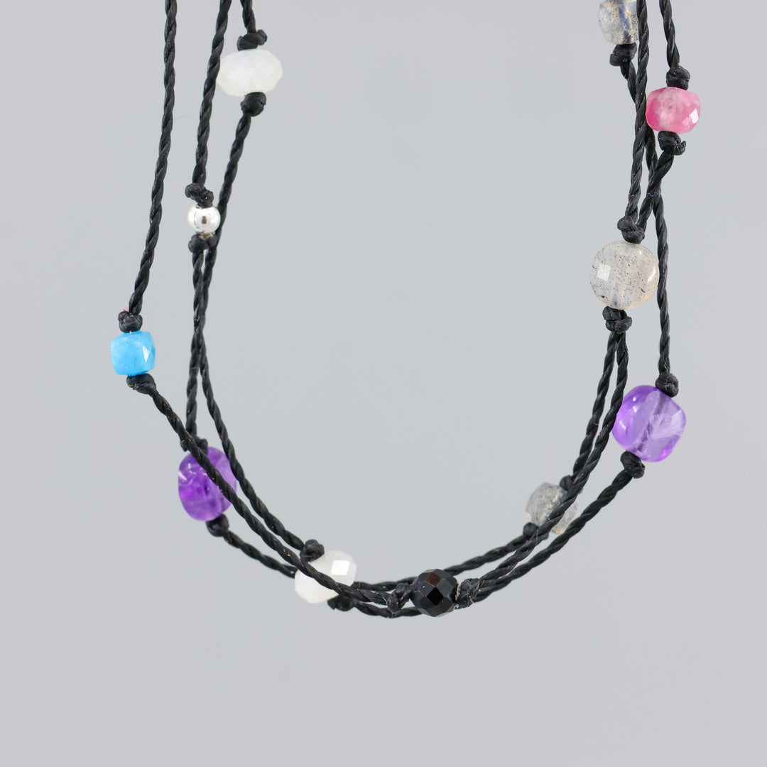Ciela Gemstone Cluster Necklace, Night Sky