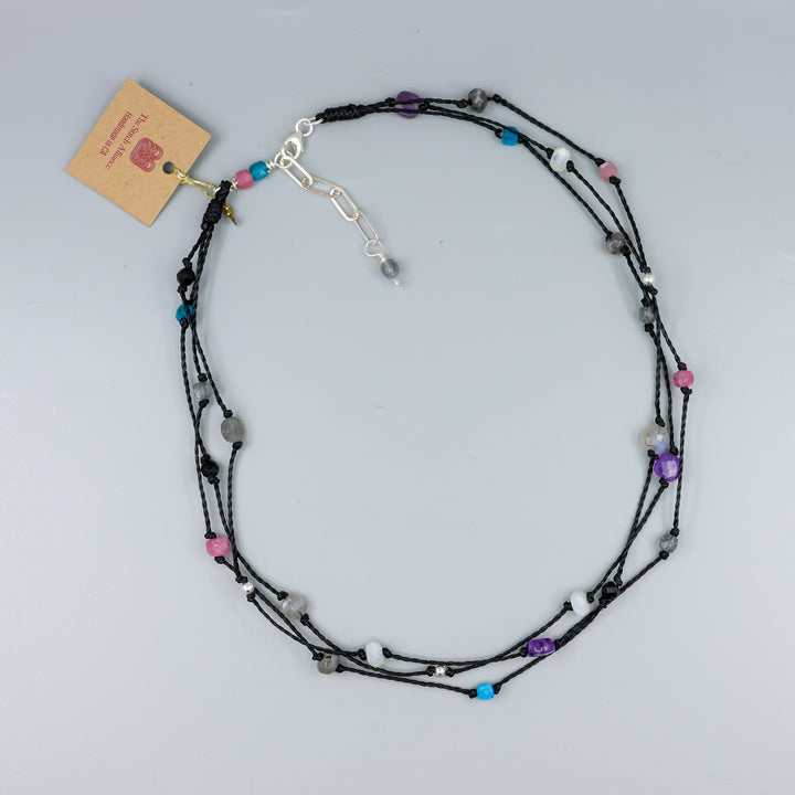 Ciela Gemstone Cluster Necklace, Night Sky
