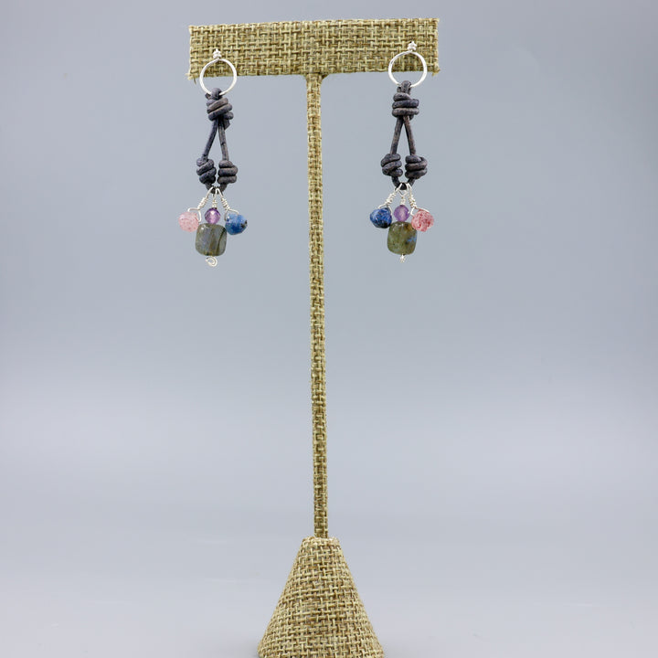 Charm Earrings, Labradorite - Sterling Silver