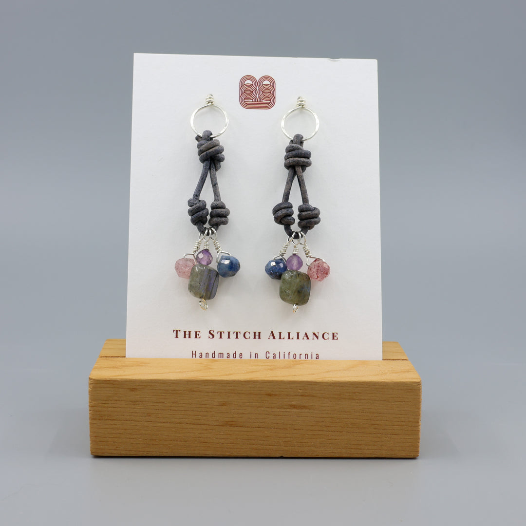 Charm Earrings, Labradorite - Sterling Silver
