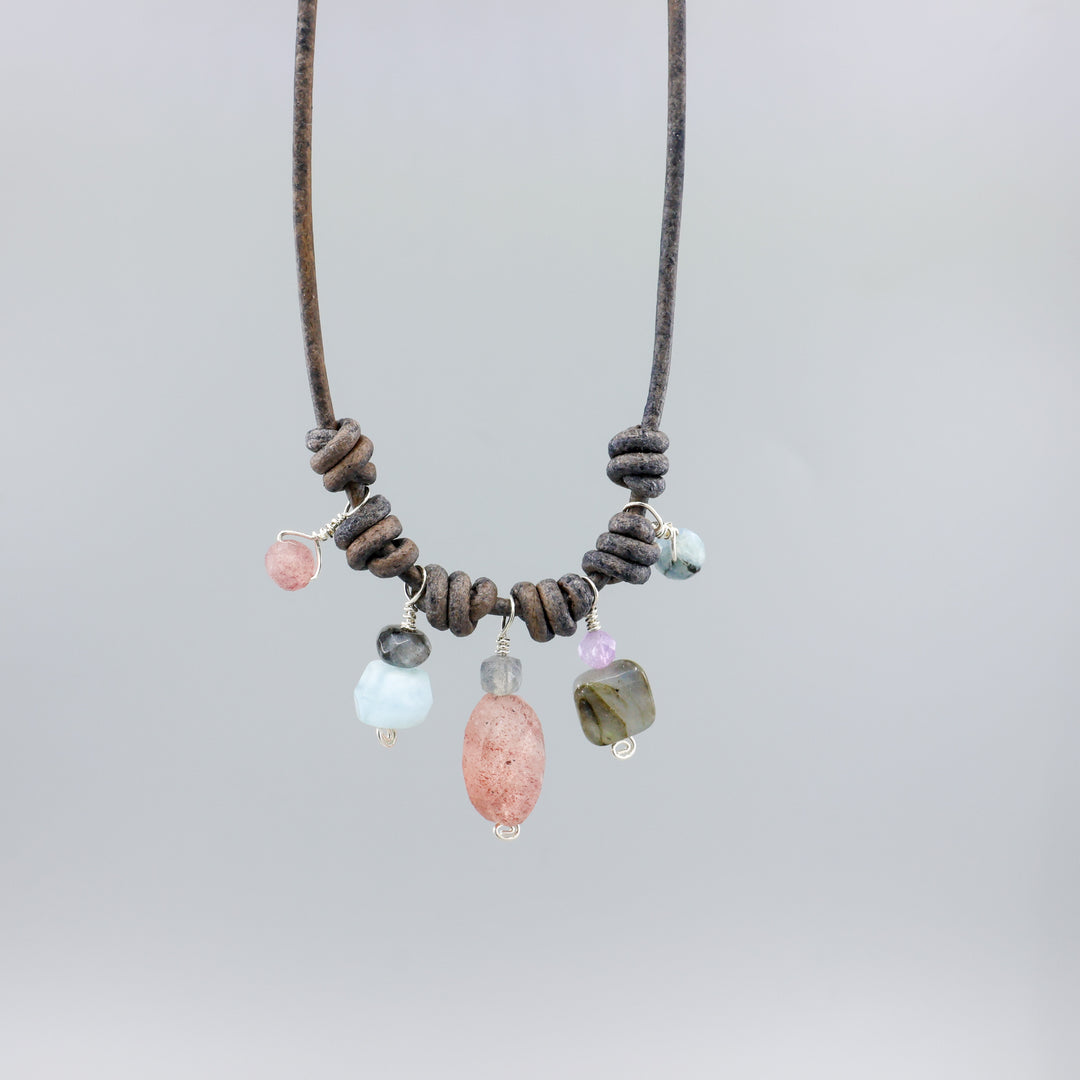 Night Sky Charm Necklace, Sterling Silver