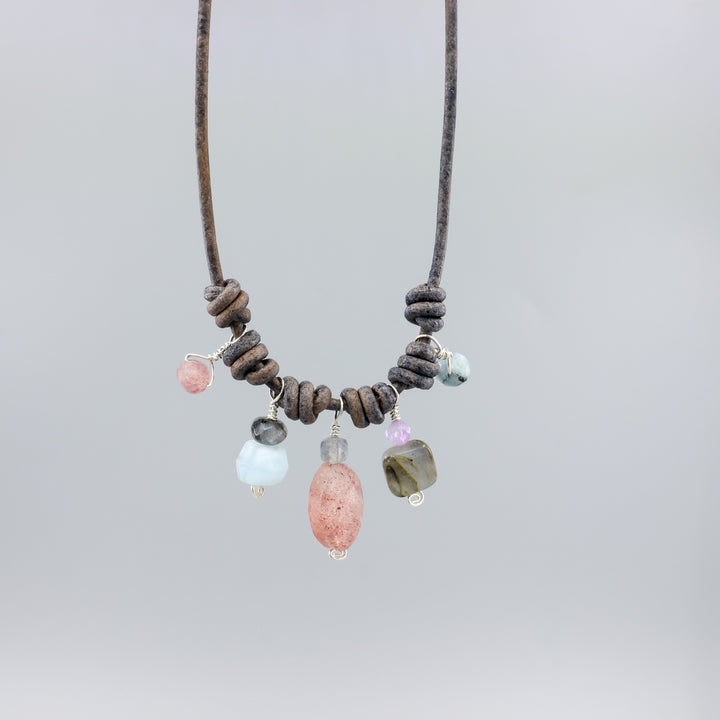 Night Sky Charm Necklace, Sterling Silver