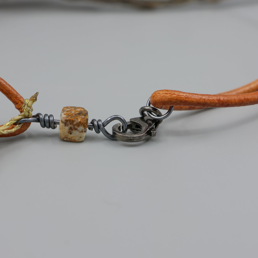 Leather & Turquoise Charm Necklace, Sedona