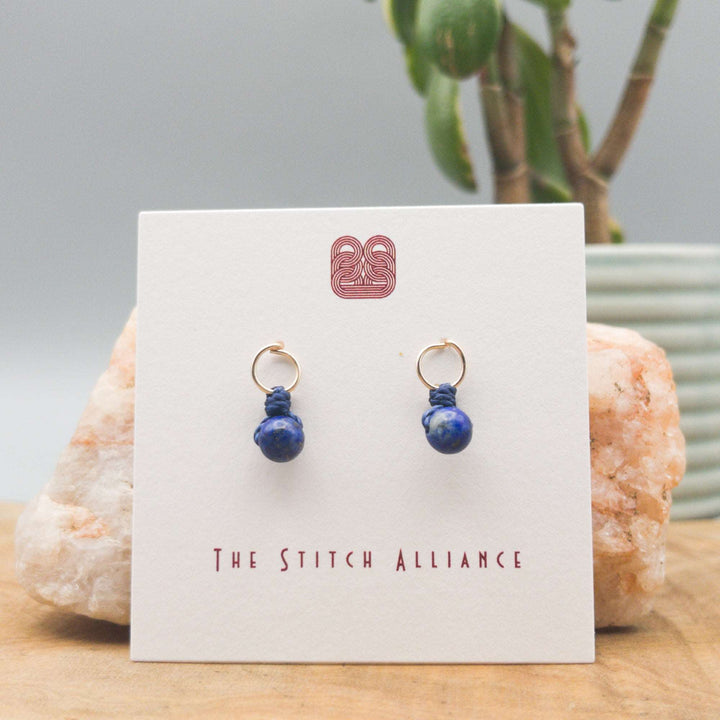 lapis lazuli and 14k gold fill earrings