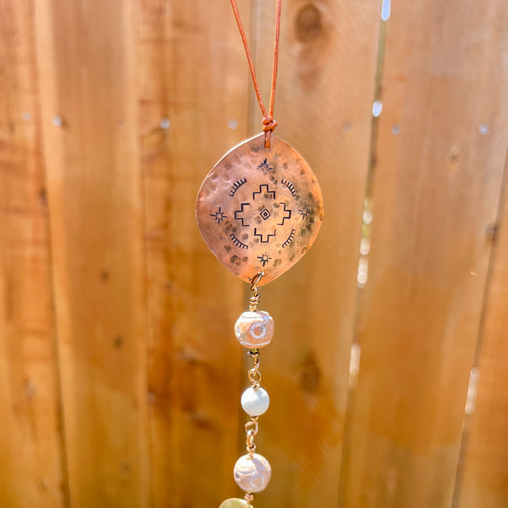 Copper Brass Agate Suncatcher