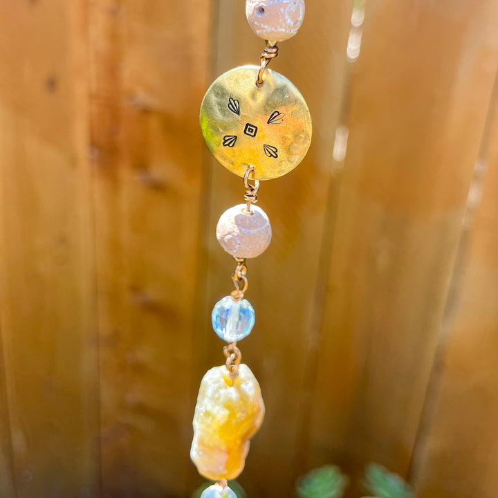 Copper Brass Agate Suncatcher