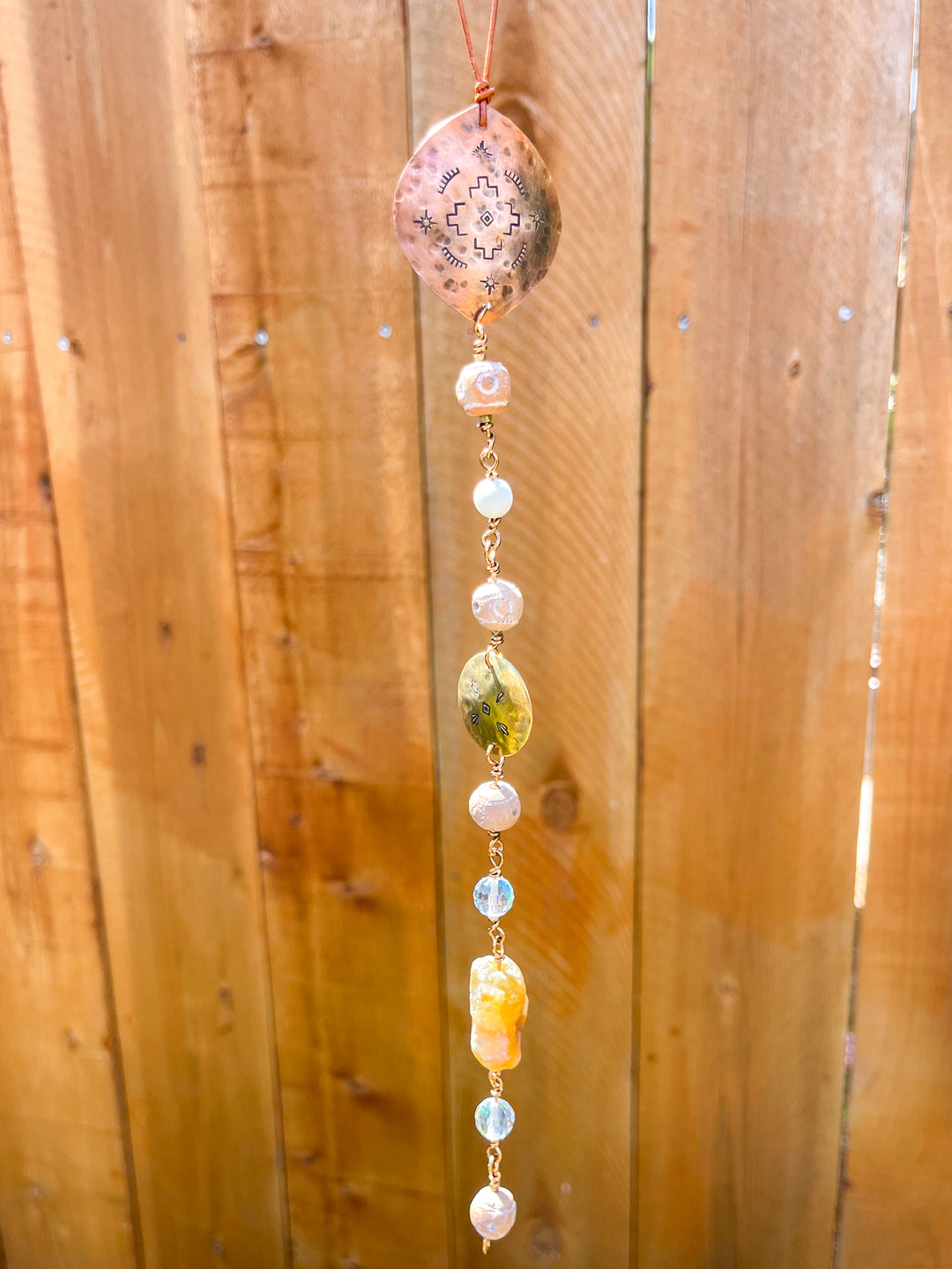 Copper Brass Agate Suncatcher