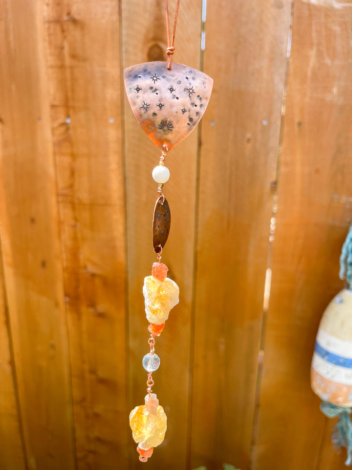 Copper Citrine Sunstone Suncatcher