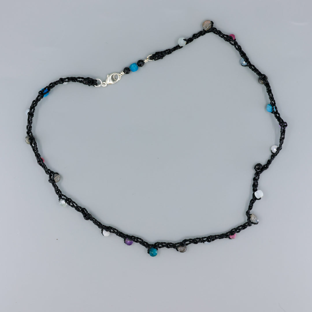 Night Sky Crochet Necklace - Sterling Silver