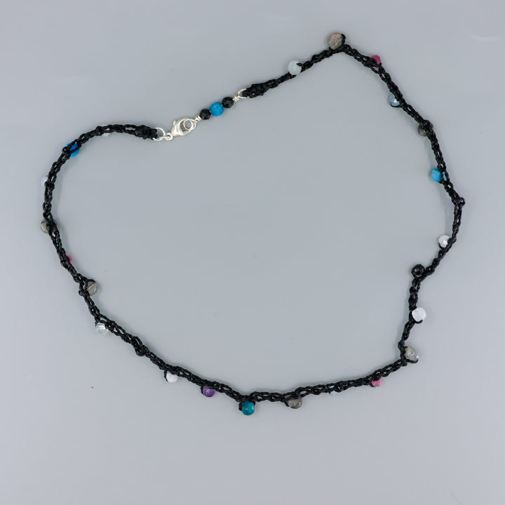 Night Sky Crochet Necklace - Sterling Silver