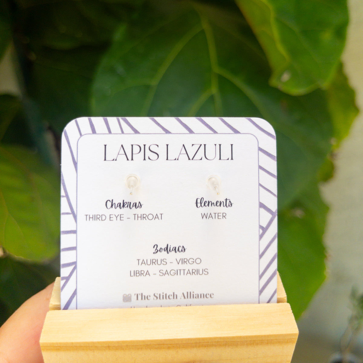 lapis lazuli earrings gift card back