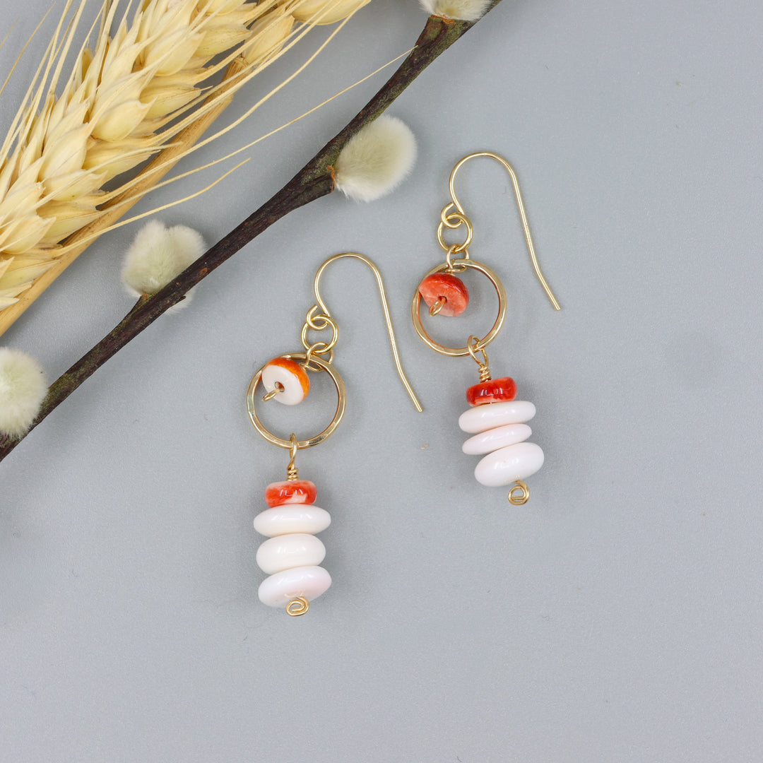 Fernanda Earrings / Queen Conch & Spiny Oyster / Gold Fill