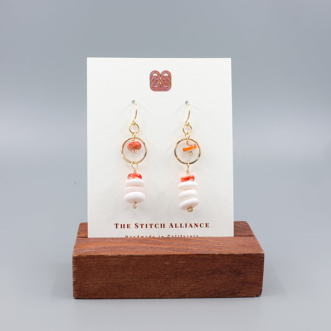 Fernanda Earrings / Queen Conch & Spiny Oyster / Gold Fill