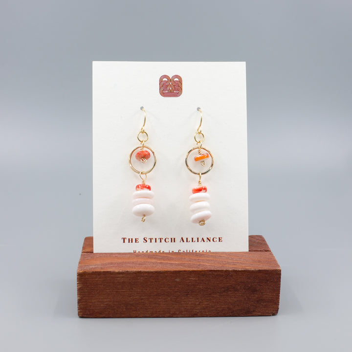 Fernanda Earrings / Queen Conch & Spiny Oyster / Gold Fill