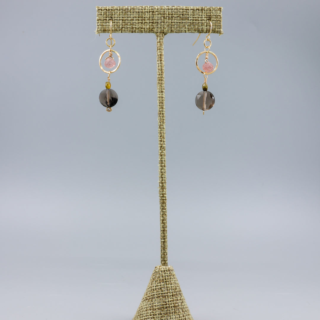 Fernanda Earrings / Ice Obsidian / Gold Fill