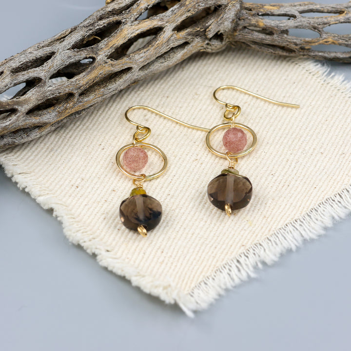 Fernanda Earrings / Ice Obsidian / Gold Fill