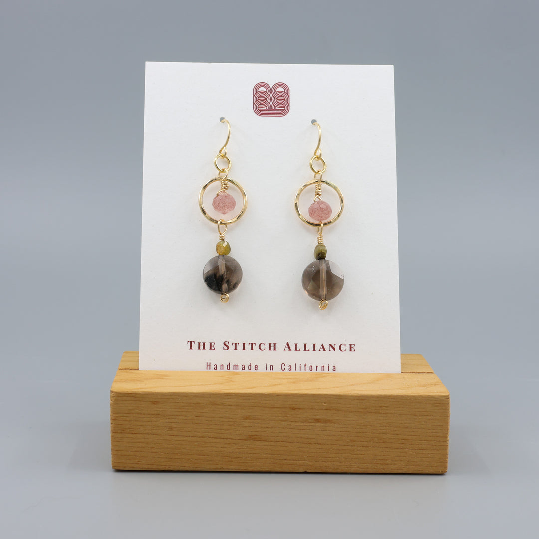 Fernanda Earrings / Ice Obsidian / Gold Fill