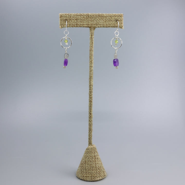 Fernanda Earrings / Amethyst & Labradorite / Sterling Silver
