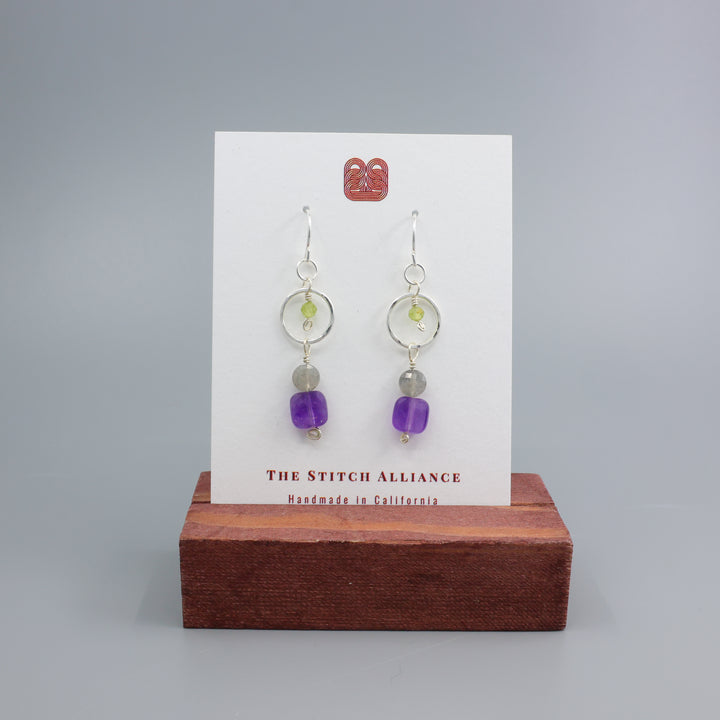 Fernanda Earrings / Amethyst & Labradorite / Sterling Silver