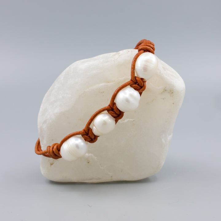 Floating Pearls Bracelet - White