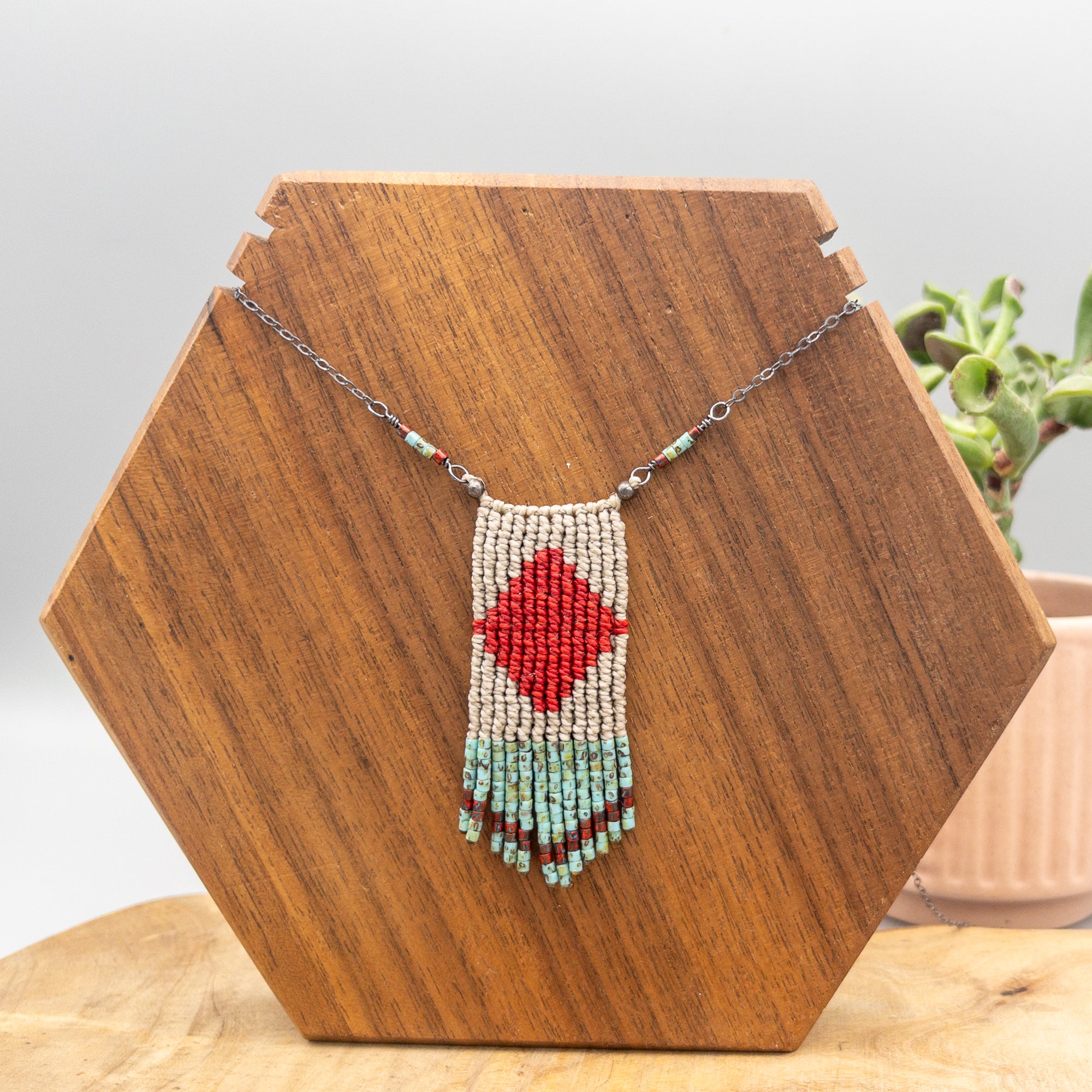 Terra tassel store red necklace