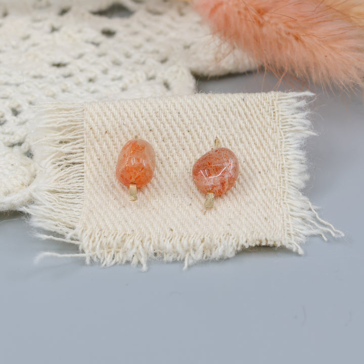 handmade sunstone gold fill stud earrings