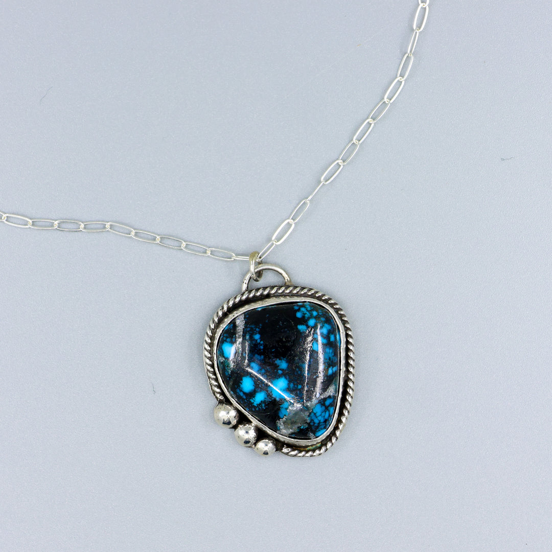 Hubei Turquoise Sterling Silver One of a Kind Necklace 178