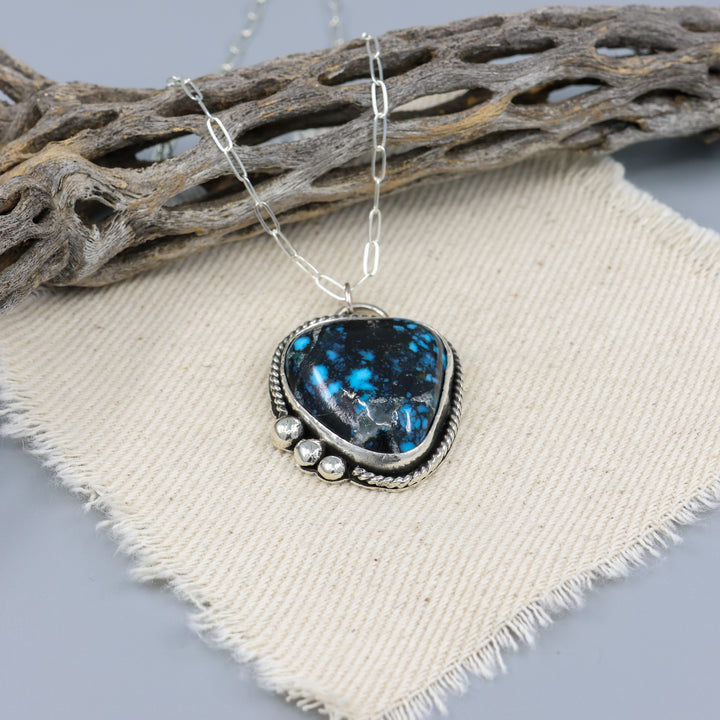 Hubei Turquoise Sterling Silver One of a Kind Necklace 178
