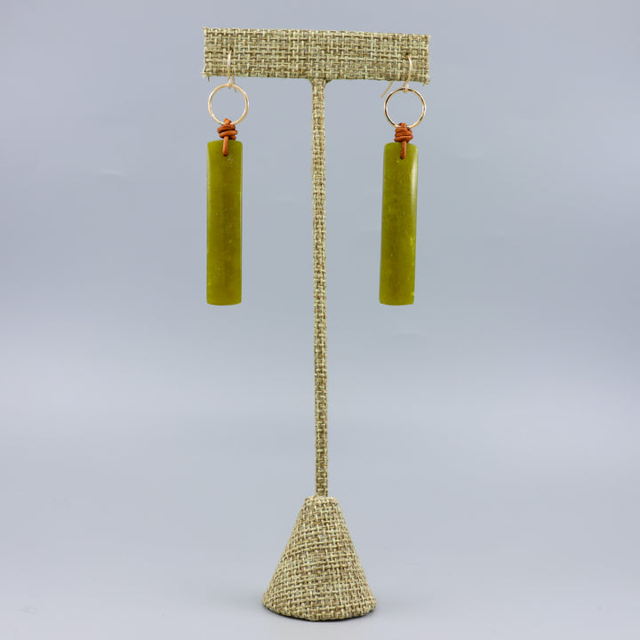African Jade Losa Earrings - Gold Fill