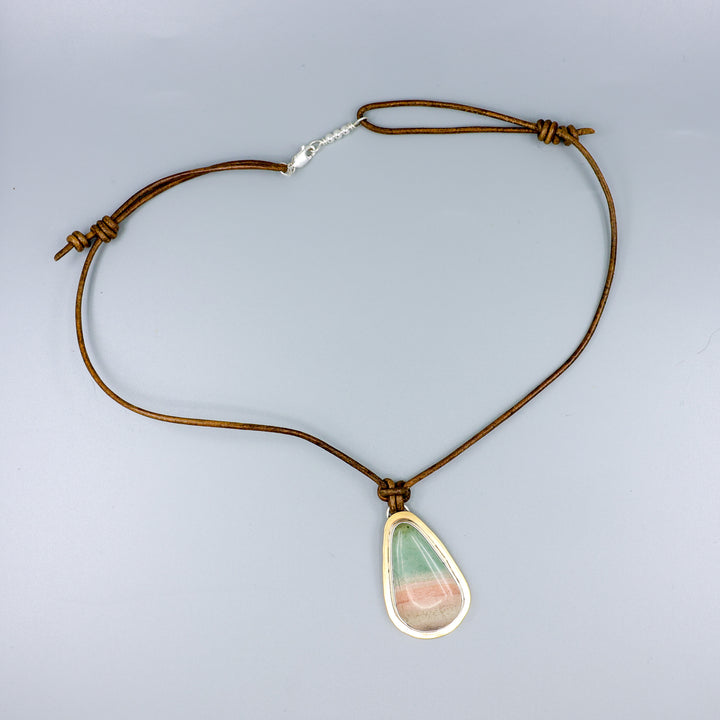 Jasper Brass & Sterling Silver One of a Kind Necklace 176