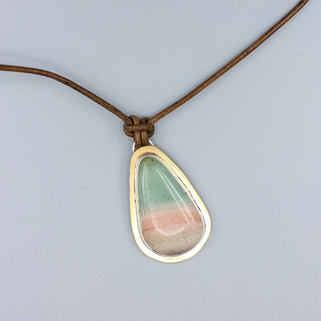 Jasper Brass & Sterling Silver One of a Kind Necklace 176